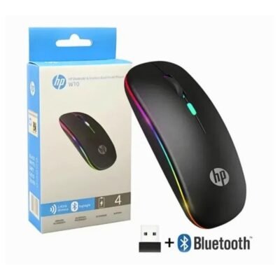 HP W10 Wireless RGB Bluetooth Rechargeable Slim Mouse (Type-C)